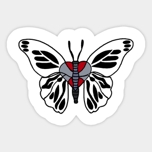 Butterfly Black, White & Gray Sticker